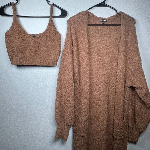 Mocha Fuzzy 3 Piece Ensemble Legging - Picture 7 of 7